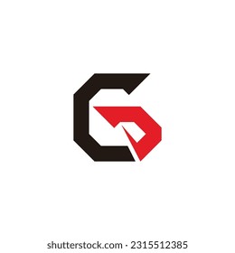 letra gj slice vector de logotipo geométrico simple 