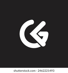 letra gk flecha vinculada círculo simple logo Vector 