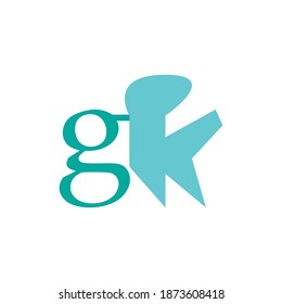 Ilustración de diseño vectorial de iconos gk de letra
