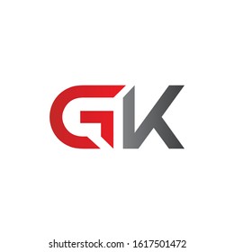 letter GK Linked Logo Vector Template. Initial GK Logo Design