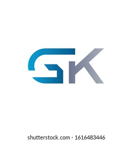 letter GK Logo Design Linked Vector Template. Initial GK Vector Illustration