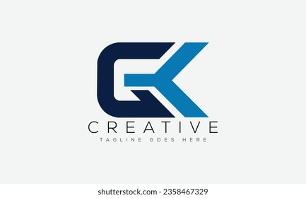 Ilustración vectorial de la plantilla de diseño del logotipo GK de la letra.
