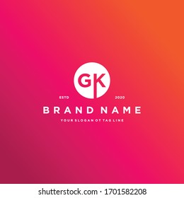 plantilla vectorial de diseño del logotipo GK de letra