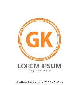 logotipo GK de la letra. Ilustración vectorial del diseño del logotipo GK para empresas creativas, empresas, industria