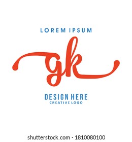 the letter GK logo is elegant, simple, authoritative and easy to understand