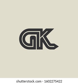 Letter GK pencil shape logo design. Link icon in flat style isolated on grey background. Graphic alphabet symbol for your corporate business identity, website, app, UI. Arts logo design inspiration.