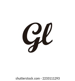 Letter GL connect geometric symbol simple logo vector