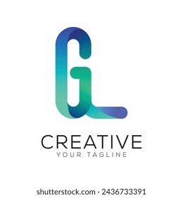 
letter gl gradient colorful logo