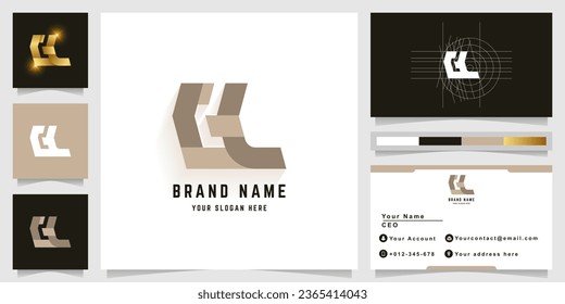 Letter GL or Gt monogram logo with business card design