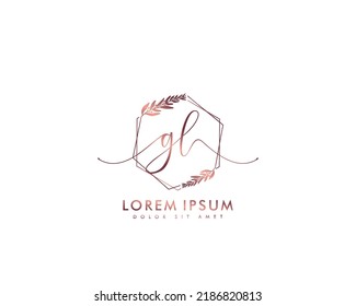 Letter GL Initial handwriting logo with signature and hand drawn style.