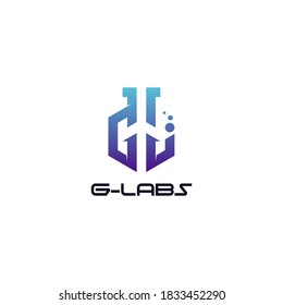 letra G,L diseño del logotipo de labs único
