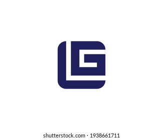 letter gl and lg logo design vector template