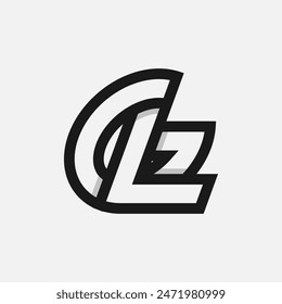 Letra GL o LG Logo, Monograma Logo letra G con combinación L, diseño logo elemento de Plantilla, Ilustración vectorial