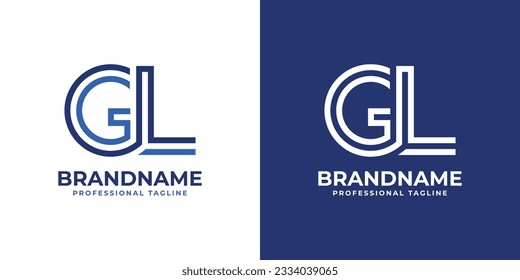 Letter GL Line Monogram Logo, suitable for business with GL or LG initials.