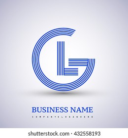 Letter GL linked logo design circle G shape. Elegant blue colored, symbol for your business name or company identity.