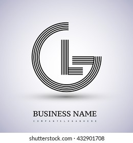 Letter GL linked logo design circle G shape. Elegant black colored, symbol for your business name or company identity.