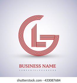 Letter GL linked logo design circle G shape. Elegant red colored, symbol for your business name or company identity