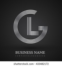 Letter GL linked logo design circle G shape. Elegant silver colored, symbol for your business name or company identity.