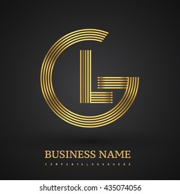 Letter GL linked logo design circle G shape. Elegant golden colored, symbol for your business name or company identity.