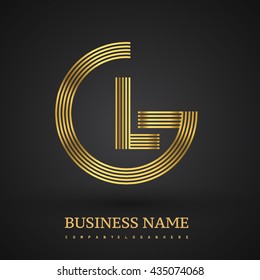 Letter GL linked logo design circle G shape. Elegant golden colored, symbol for your business name or company identity.