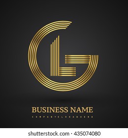 Letter GL linked logo design circle G shape. Elegant golden colored, symbol for your business name or company identity.