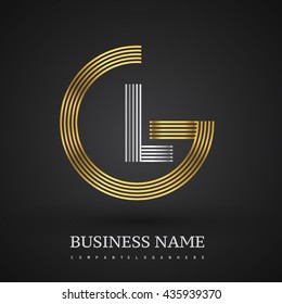 Letter GL linked logo design circle G shape. Elegant gold and silver colored, symbol for your business name or company identity.