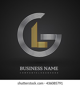 Letter GL linked logo design circle G shape. Elegant silver and gold colored, symbol for your business name or company identity.