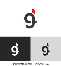 Letter gl linked lowercase logo design template elements. Red letter Isolated on black white grey background. Suitable for business, consulting group company.