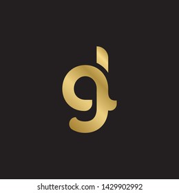 Letter gl linked lowercase logo design template elements. Gold letter Isolated on black  background. Suitable for business, consulting group company.