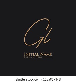 Letter Gl Logo. Initial Letter Design Vector Luxury Colors
