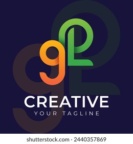 Letter gl logo, vector gradient logo design template