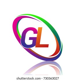 letter GL logotype design for company name colorful swoosh. vector logo for business and company identity.