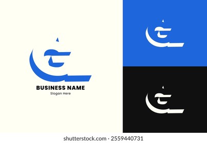 Letter GL negative space 3d perspective initial logo design, logo for tech company, finance, sport, etc.