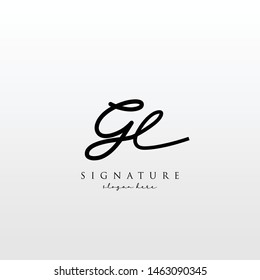 Letter GL Signature Logo Template - Vector