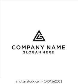 letter gl triangle logo design vector illustration template