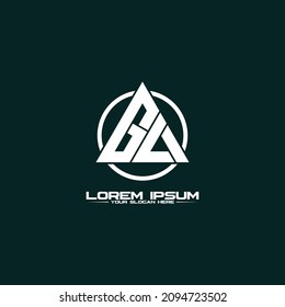 Letter GL triangle logo design vector