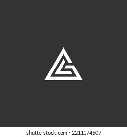 letter gl triangle logo design vector illustration template