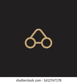 Letter A with glasses logo design concept vector illustration