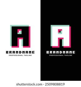 Letter A Glitch Logo, Great for Futuristic and Innovative Projects