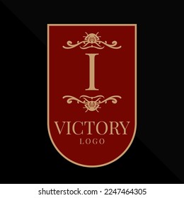 letter I glorious victory logo vector design element