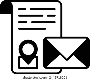 Letter glyph and line vector illustration