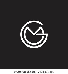 letra gm círculo 3d plano simple logo vector 