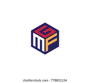
Letter GM F logo. hexagon logo