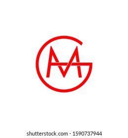 letter gm linked overlapping geometric design logo vector