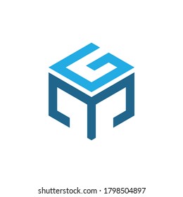 Elemento de diseño del logotipo GM de la letra. Soporte para logotipos de empresas
