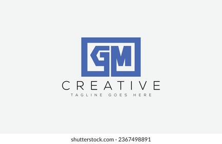 Plantilla de diseño de logotipo GM de carta ilustración vectorial