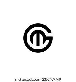 Letter GM oder MG mit dem Circle Concept Logo, Vektorsymbol