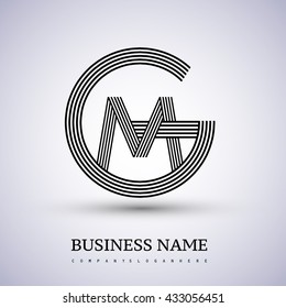 Letter GM or MG linked logo design circle G shape. Elegant black colored, symbol for your business name or company identity