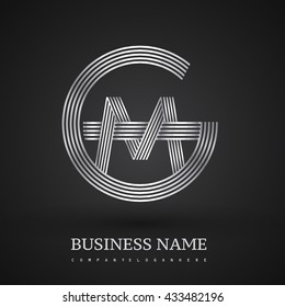 Letter GM or MG linked logo design circle G shape. Elegant silver colored, symbol for your business name or company identity.