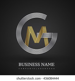 Letter GM or MG linked logo design circle G shape. Elegant silver and gold colored, symbol for your business name or company identity.
